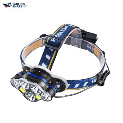 Hot Selling Smilingshark 7 LED Super Bright Camping Headlamp Rechargeable Waterproof Bicycle Headlight