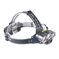 camping headlight usb rechargeable 3*t6 2*R2 led headlamp with 18650 battery