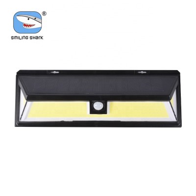 Smilingshark Highlight COB 3 modes Wall light Yard light with human sensor Street light with Rechargeable solar panel