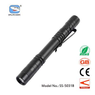 Smiling Shark XPG led flashlight stronglight Tactical led Flashlight 2aaa battery with pocket clip waterproof torch light