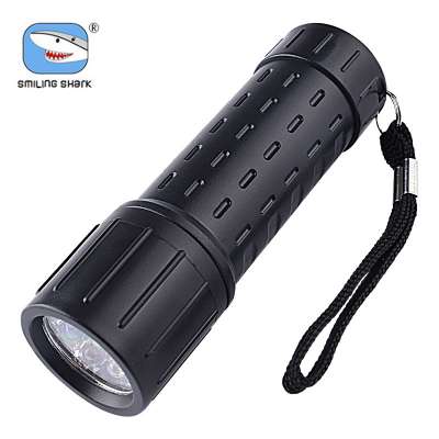 Smiling Shark 9 LED Mini Portable High Power Torch Light ABS Plastic Material Mini Gift Torch 1.5V AAA battery Flashlight