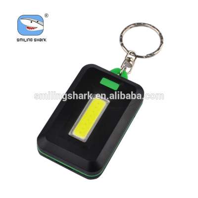 Smiling Shark Mini Led ABS Plastic Torch Super Bright Promotion Gift Flashlight aaa Dry Battery Torch with Keychain