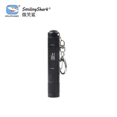 Smiling Shark XPE led torch bright light mini gift flashlight 1*AAA battery lantern with keychain