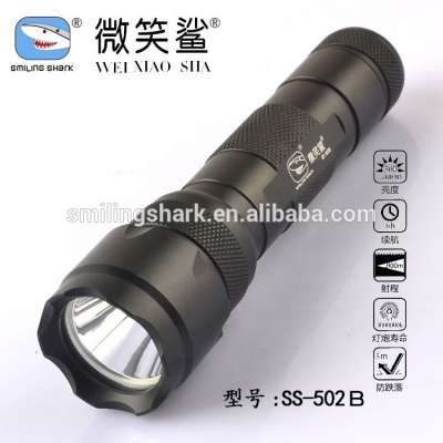 Smiling Shark XML-T6 led tactical flashlight 18650 rechargeable emergency mini searchlight waterproof torch