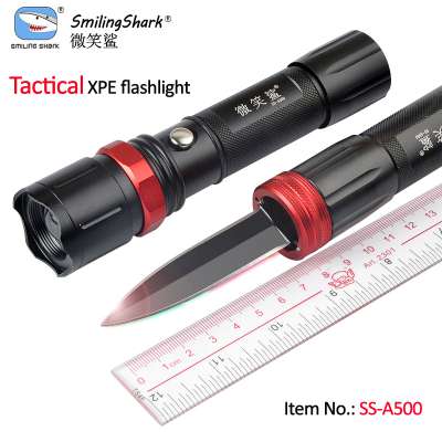 Smiling Shark Factory Self defence 10 Watt hunting led flashlight flashlight with emergency knife